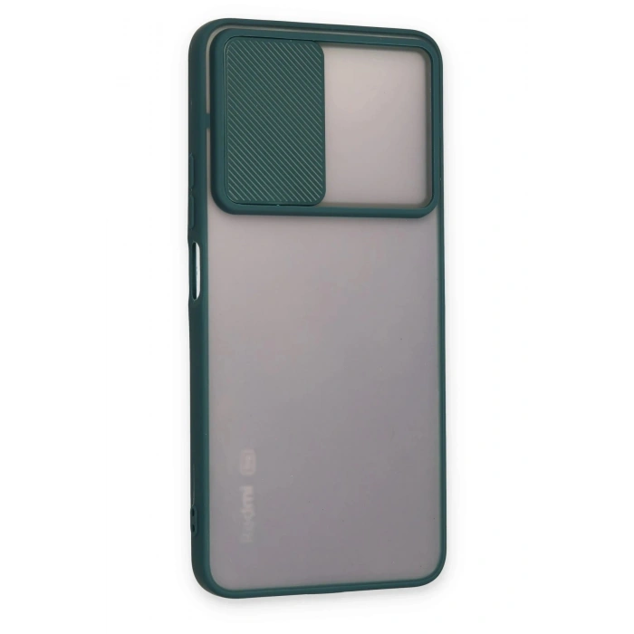 Durukar® Redmi Note 11T Case Palm Frosted Camera Sliding Silicone - Green