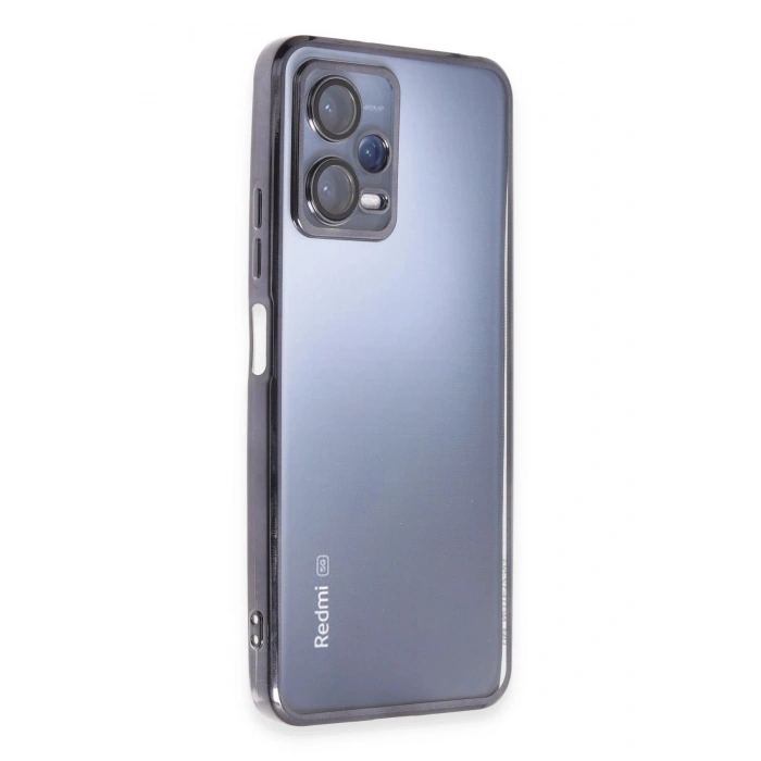 Durukar®   Redmi Note 12 5G Kılıf  Lensli Silikon - Siyah