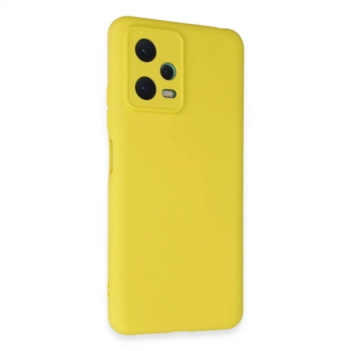 Durukar®   Redmi Note 12 5G Kılıf Nano içi Kadife Silikon - Sarı