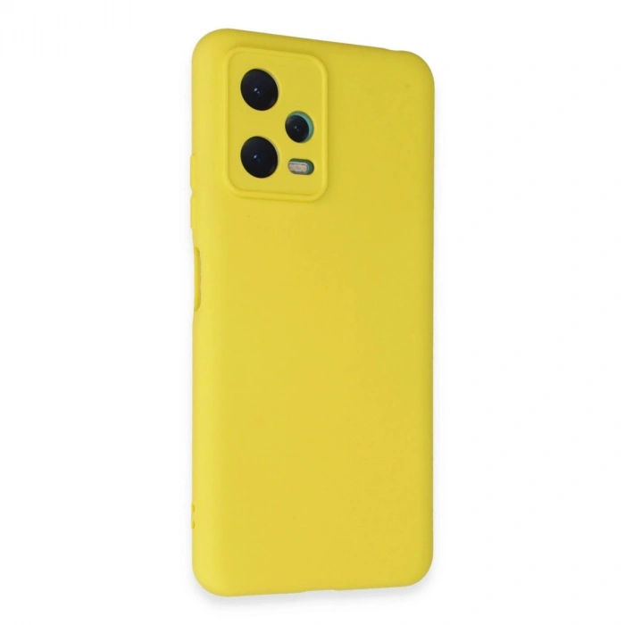 Durukar®   Redmi Note 12 5G Kılıf Nano içi Kadife Silikon - Sarı