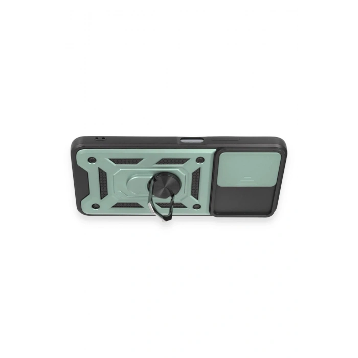 Durukar®   Redmi Note 12 5G Kılıf Pars Lens Yüzüklü Silikon - Yeşil
