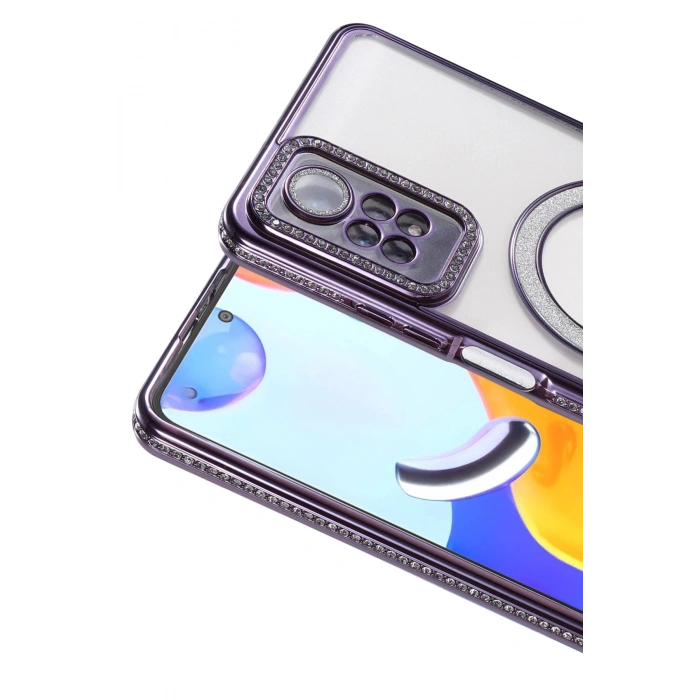 Durukar®   Redmi Note 12 Pro 4G Joke Simli Magneticsafe Kılıf - Derin Mor