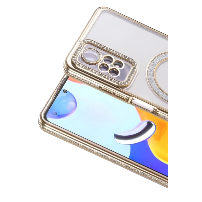 Durukar®   Redmi Note 12 Pro 4G Joke Simli Magneticsafe Kılıf - Gold