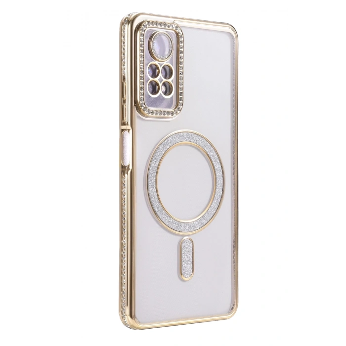 Durukar®   Redmi Note 12 Pro 4G Joke Simli Magneticsafe Kılıf - Gold