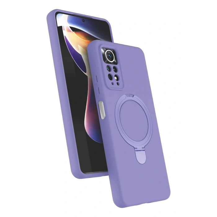 Durukar®   Redmi Note 12 Pro 4G Regal Magsafe Standlı Kapak - Lila
