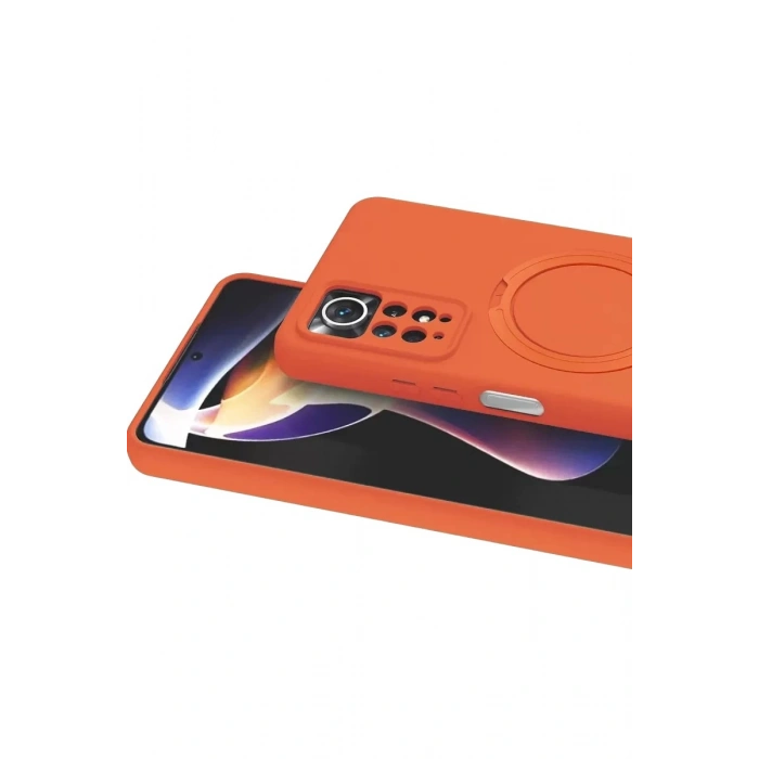 Durukar®   Redmi Note 12 Pro 4G Regal Magsafe Standlı Kapak - Turuncu