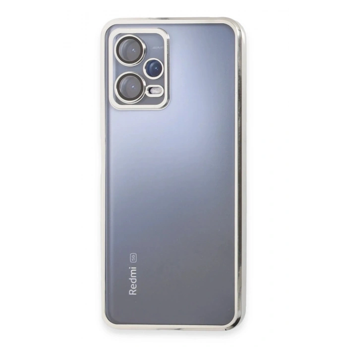 Durukar®   Redmi Note 12 Pro 5G Kılıf  Lensli Silikon - Gümüş