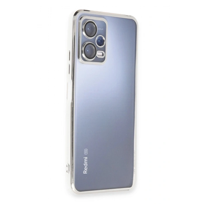 Durukar®   Redmi Note 12 Pro 5G Kılıf  Lensli Silikon - Gümüş