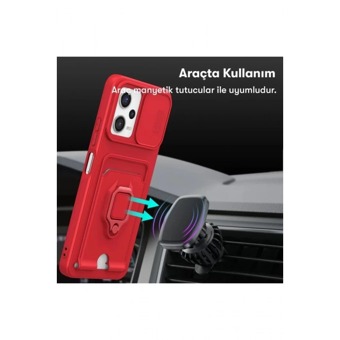 Durukar®   Redmi Note 12 Pro 5G Kılıf Zuma Kartvizitli Yüzüklü Silikon - Lila