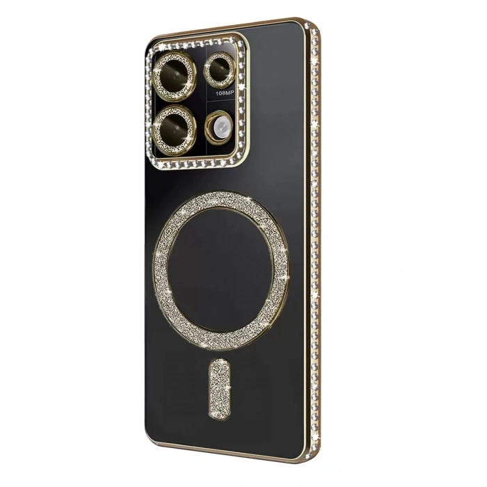 Durukar®   Redmi Note 13 Pro 4G Joke Simli Magneticsafe Kılıf - Gold