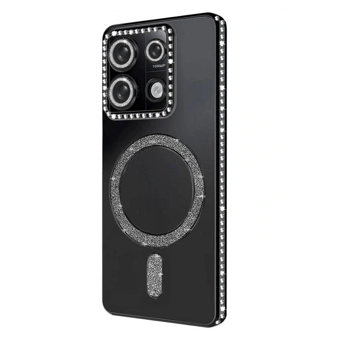 Durukar®   Redmi Note 13 Pro 4G Joke Simli Magneticsafe Kılıf - Siyah
