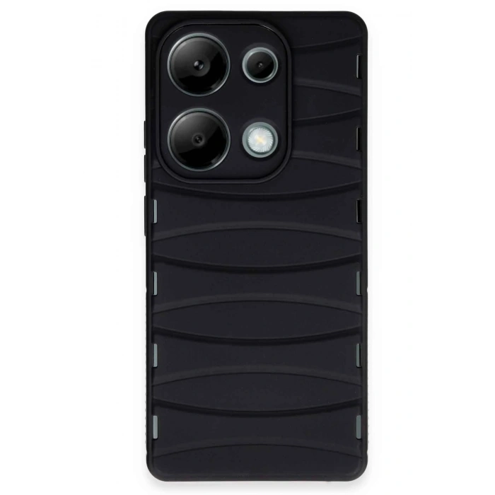 Durukar®   Redmi Note 13 Pro 4G Kılıf Bibercas Silikon Kapak - Siyah
