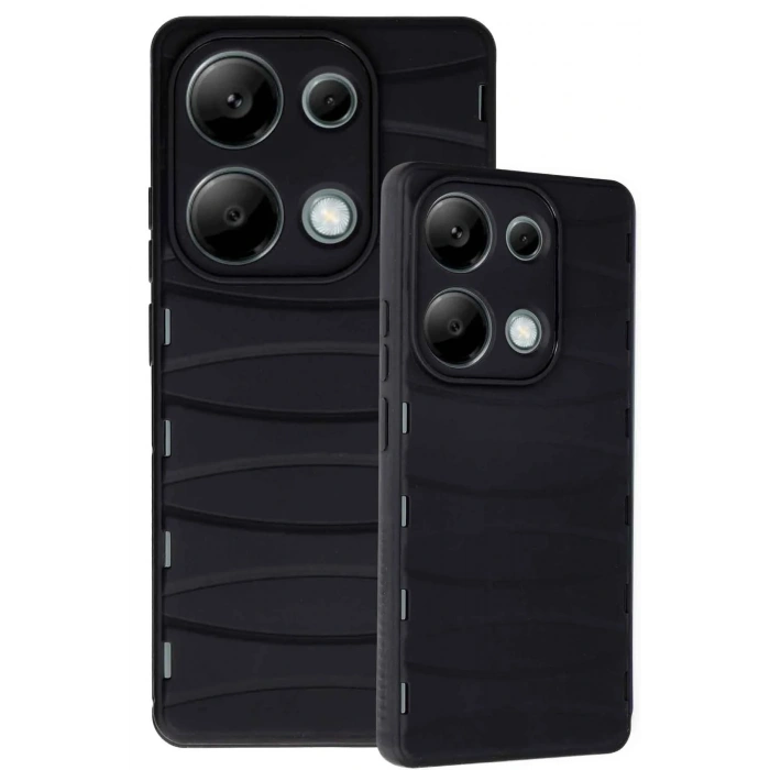 Durukar®   Redmi Note 13 Pro 4G Kılıf Bibercas Silikon Kapak - Siyah
