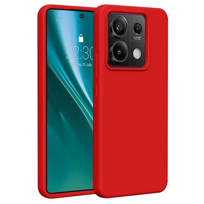 Durukar®   Redmi Note 13 Pro 4G Kılıf First Silikon - Kırmızı