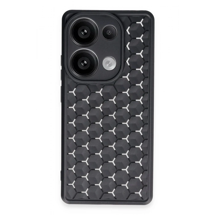 Durukar®   Redmi Note 13 Pro 4G Kılıf Petek Silikon Kapak - Siyah