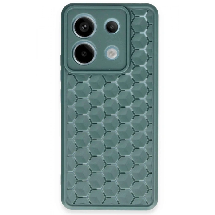 Durukar®   Redmi Note 13 Pro 5G Kılıf Petek Silikon Kapak - Koyu Yeşil
