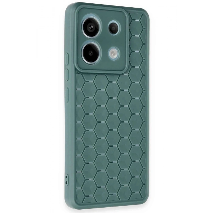Durukar®   Redmi Note 13 Pro 5G Kılıf Petek Silikon Kapak - Koyu Yeşil
