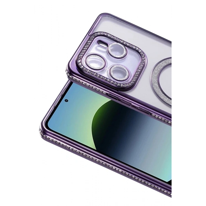 Durukar®   Redmi Note 14 4G Joke Simli Magneticsafe Kılıf - Derin Mor