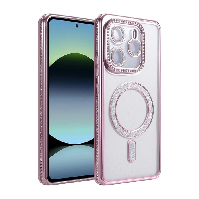 Durukar®   Redmi Note 14 4G Joke Simli Magneticsafe Kılıf - Pembe