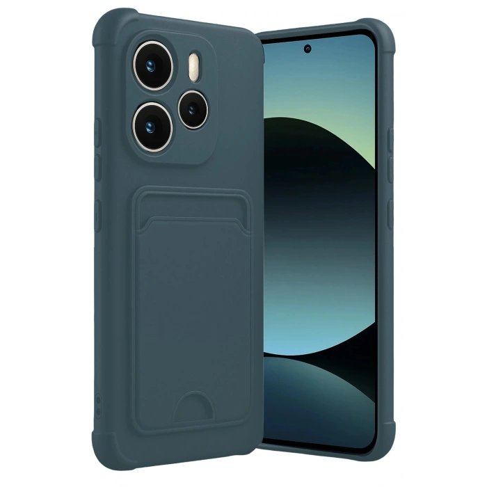 Durukar®   Redmi Note 14 4G Kelvin Kartvizitli Silikon - Koyu Yeşil
