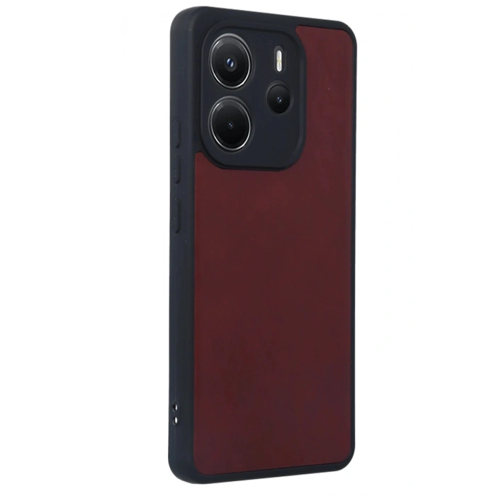 Durukar®   Redmi Note 14 4G Kılıf Aras Deri Kapak - Bordo