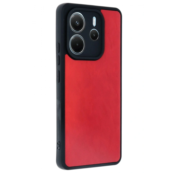 Durukar®   Redmi Note 14 4G Kılıf Aras Deri Kapak - Kırmızı