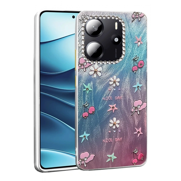 Durukar®   Redmi Note 14 4G Kılıf Blade Aynalı Desenli Kapak - Desen 4