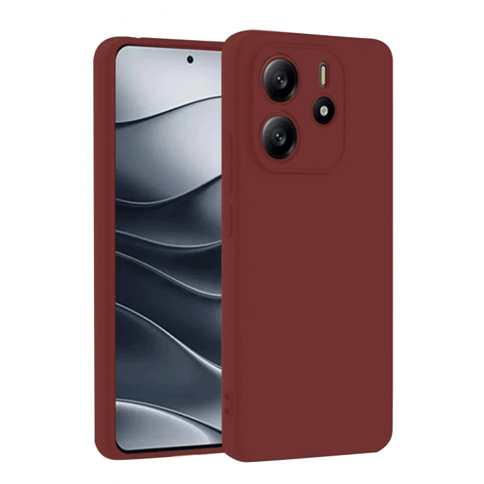 Durukar®   Redmi Note 14 4G Kılıf First Silikon - Bordo