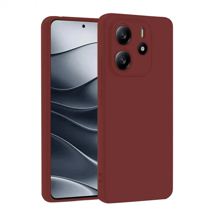 Durukar®   Redmi Note 14 4G Kılıf First Silikon - Bordo