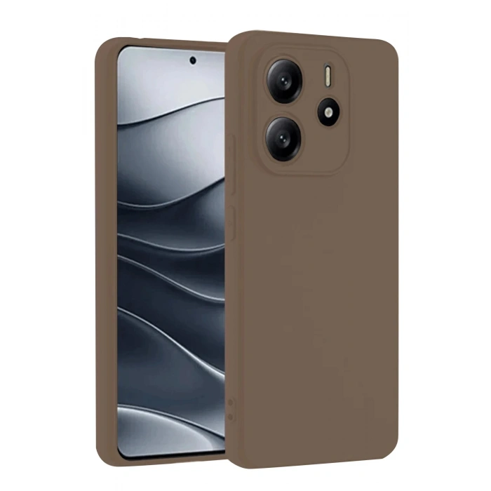 Durukar®   Redmi Note 14 4G Kılıf First Silikon - Kahverengi
