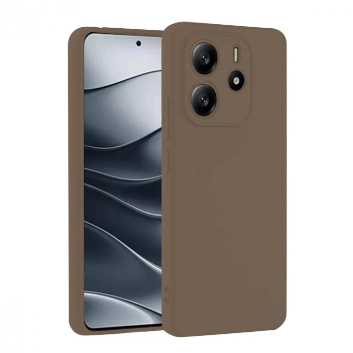 Durukar®   Redmi Note 14 4G Kılıf First Silikon - Kahverengi