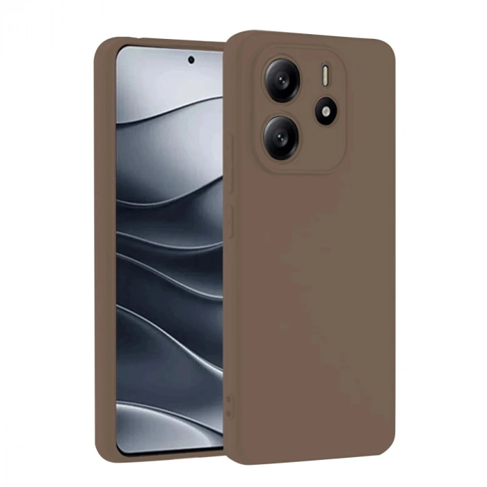 Durukar®   Redmi Note 14 4G Kılıf First Silikon - Kahverengi