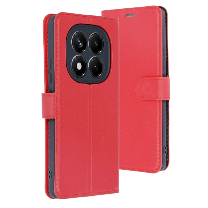 Durukar®   Redmi Note 14 4G Kılıf Trend S Plus Kapaklı Kılıf - Kırmızı