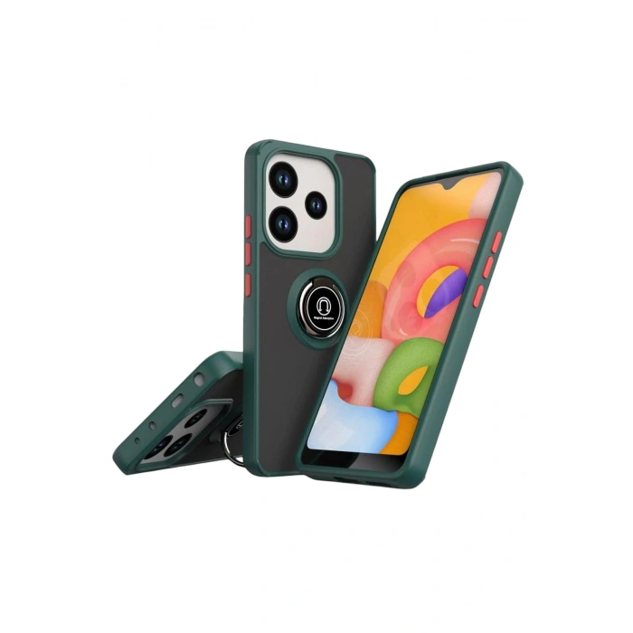Durukar®   Redmi Note 14 4G Montreal Yüzüklü Silikon Kapak - Yeşil