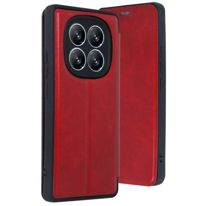 Durukar®   Redmi Note 14 Pro 4G Kılıf Flip Cover - Kırmızı