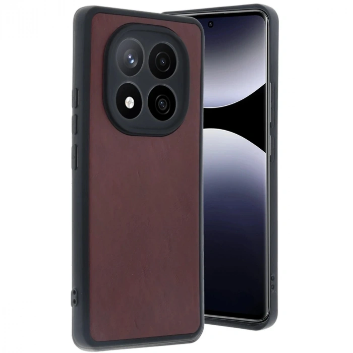 Durukar®   Redmi Note 14 Pro 5G Kılıf Aras Deri Kapak - Bordo