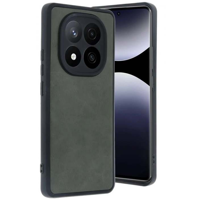 Durukar®   Redmi Note 14 Pro 5G Kılıf Aras Deri Kapak - Koyu Yeşil