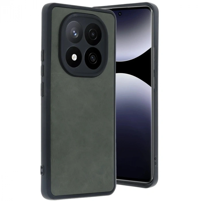 Durukar®   Redmi Note 14 Pro 5G Kılıf Aras Deri Kapak - Koyu Yeşil