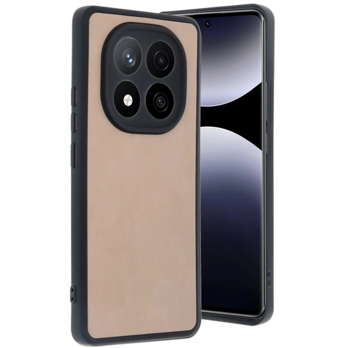 Durukar® Redmi Note 14 Pro 5G Case Aras Leather Cover - Powder