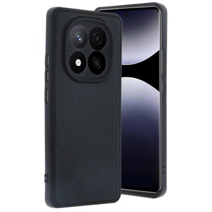 Durukar®   Redmi Note 14 Pro 5G Kılıf Aras Deri Kapak - Siyah