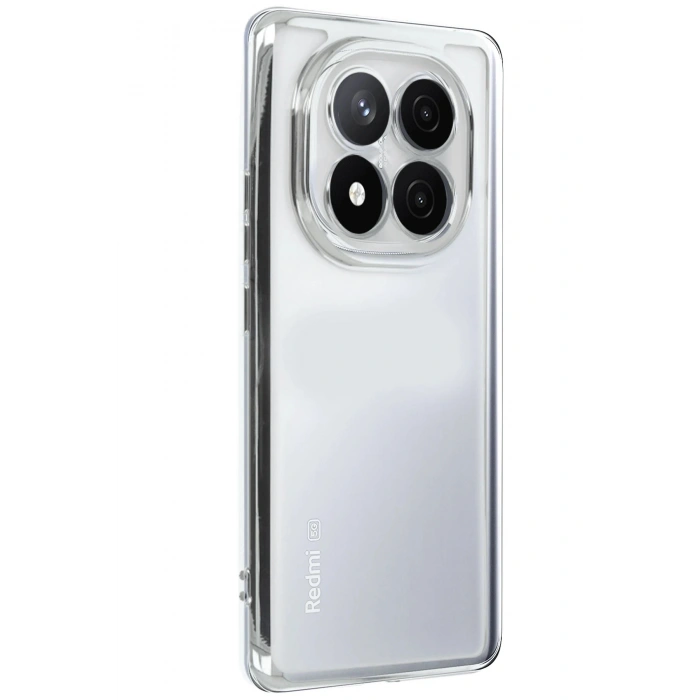 Durukar®   Redmi Note 14 Pro 5G Kılıf  Lensli Silikon - Gümüş