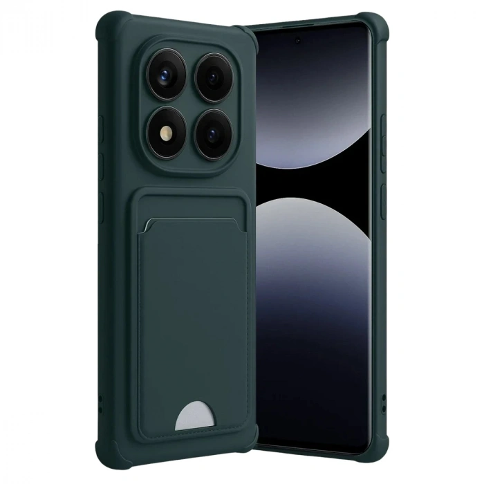 Durukar®   Redmi Note 14 Pro Plus Kelvin Kartvizitli Silikon - Koyu Yeşil