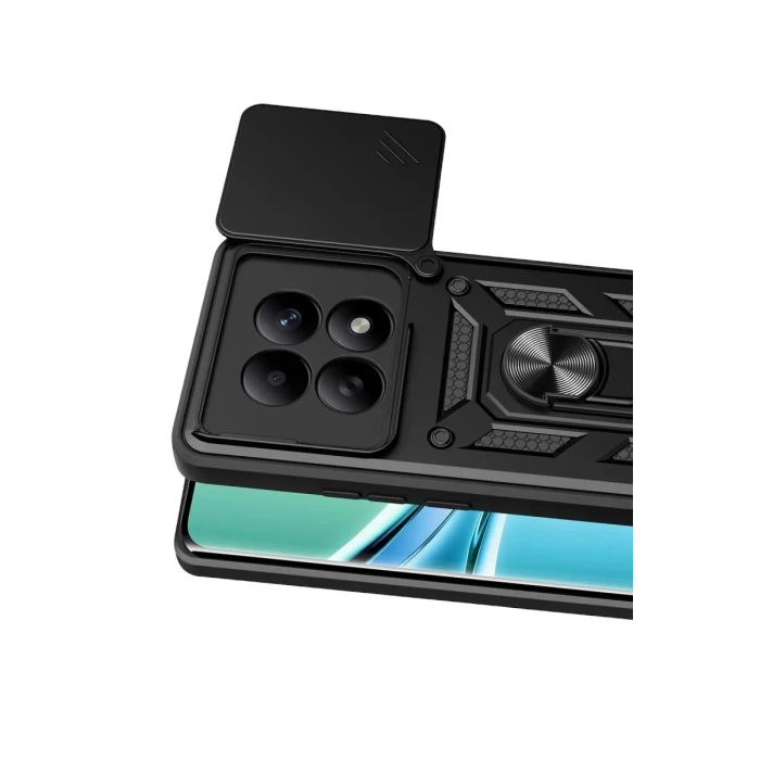 Durukar®   Redmi Note 15 4G Pars Lens Yüzüklü Silikon - Siyah