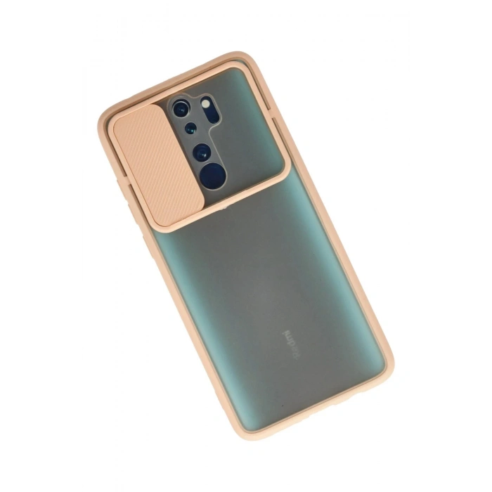 Durukar®   Redmi Note 8 Pro Kılıf Palm Buzlu Kamera Sürgülü Silikon - Pembe