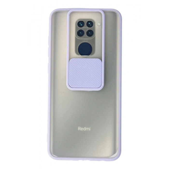 Durukar®   Redmi Note 9 Kılıf Palm Buzlu Kamera Sürgülü Silikon - Lila