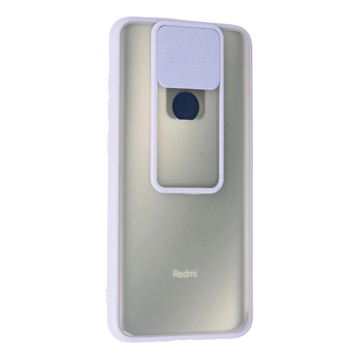 Durukar®   Redmi Note 9 Kılıf Palm Buzlu Kamera Sürgülü Silikon - Lila