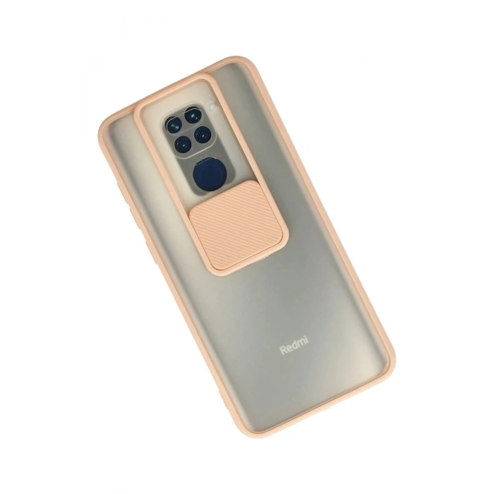 Durukar®   Redmi Note 9 Kılıf Palm Buzlu Kamera Sürgülü Silikon - Pembe