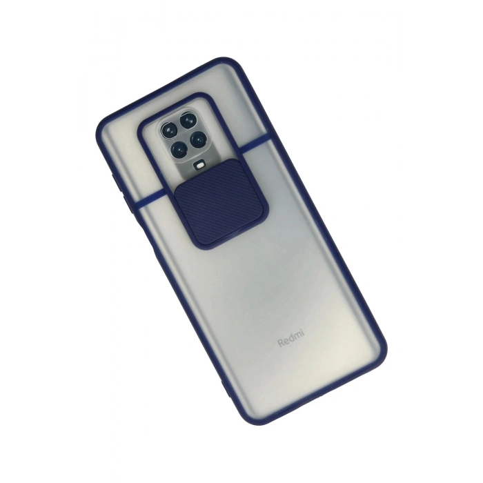 Durukar®   Redmi Note 9 Pro Kılıf Palm Buzlu Kamera Sürgülü Silikon - Lacivert