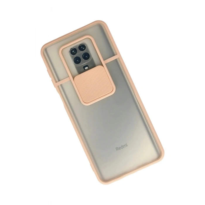 Durukar®   Redmi Note 9 Pro Kılıf Palm Buzlu Kamera Sürgülü Silikon - Pembe