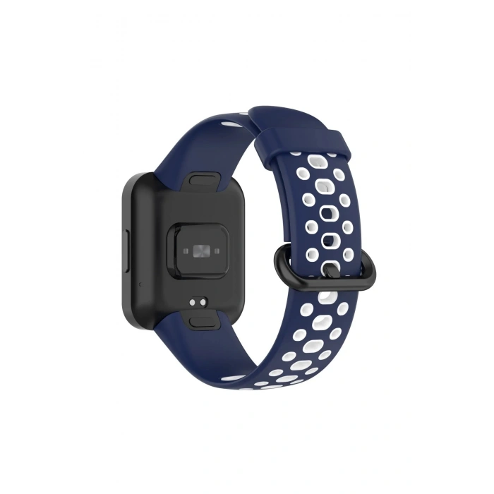 Durukar®   Redmi Watch 2 Spor Delikli Kordon - Lacivert-Beyaz